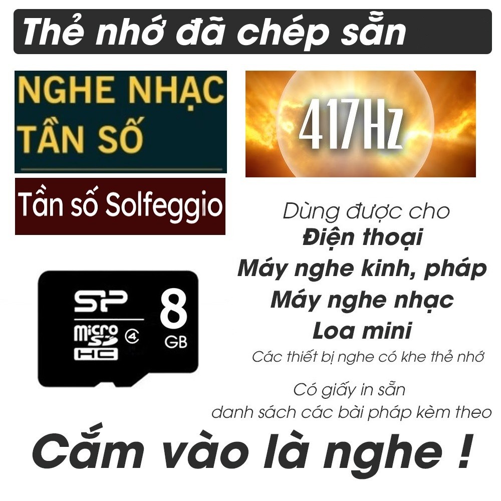 Thẻ 8GB Nhạc Thiền Tần Số 417HZ, Tần Số Solfeggio - Xóa Bỏ Năng Lượng Tiêu Cực, Chữa Lành Tổn Thương
