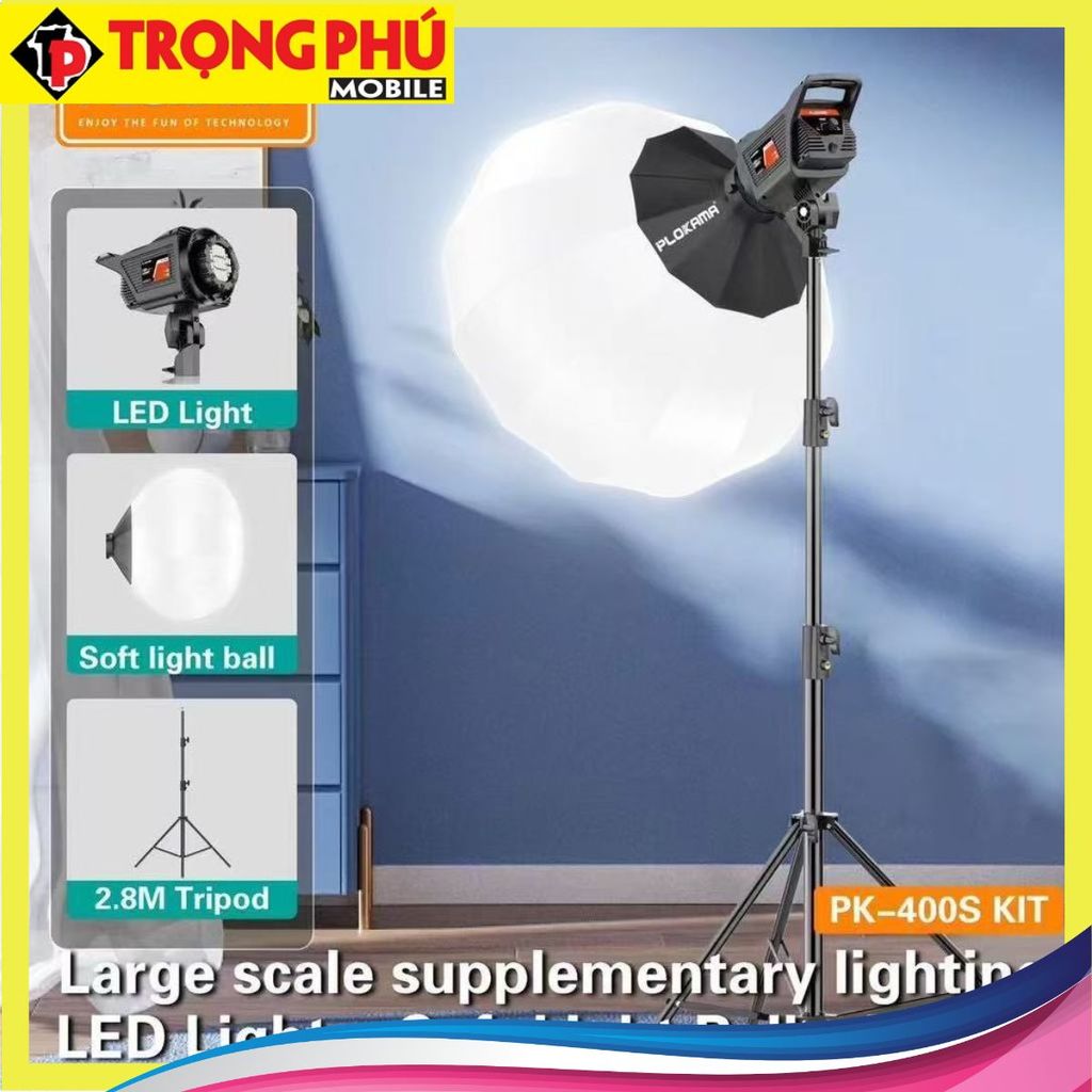 Đèn trùm chụp ảnh PLOKAMA PK-400s 200W siêu sáng Online