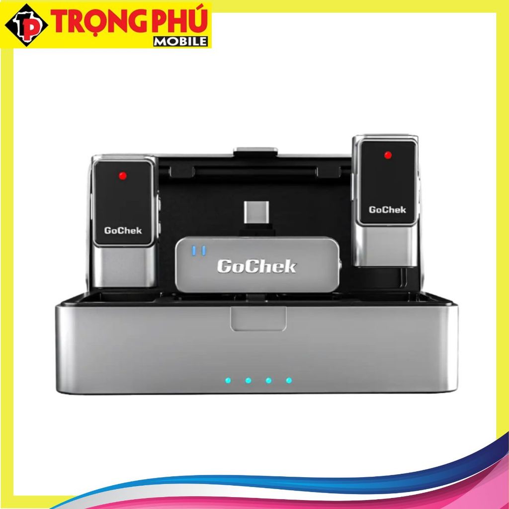Micro thu âm Gocheck Ultra S25 - S2503, 2 đầu typeC + lighting, 2 Micro + Hộp sạc Online