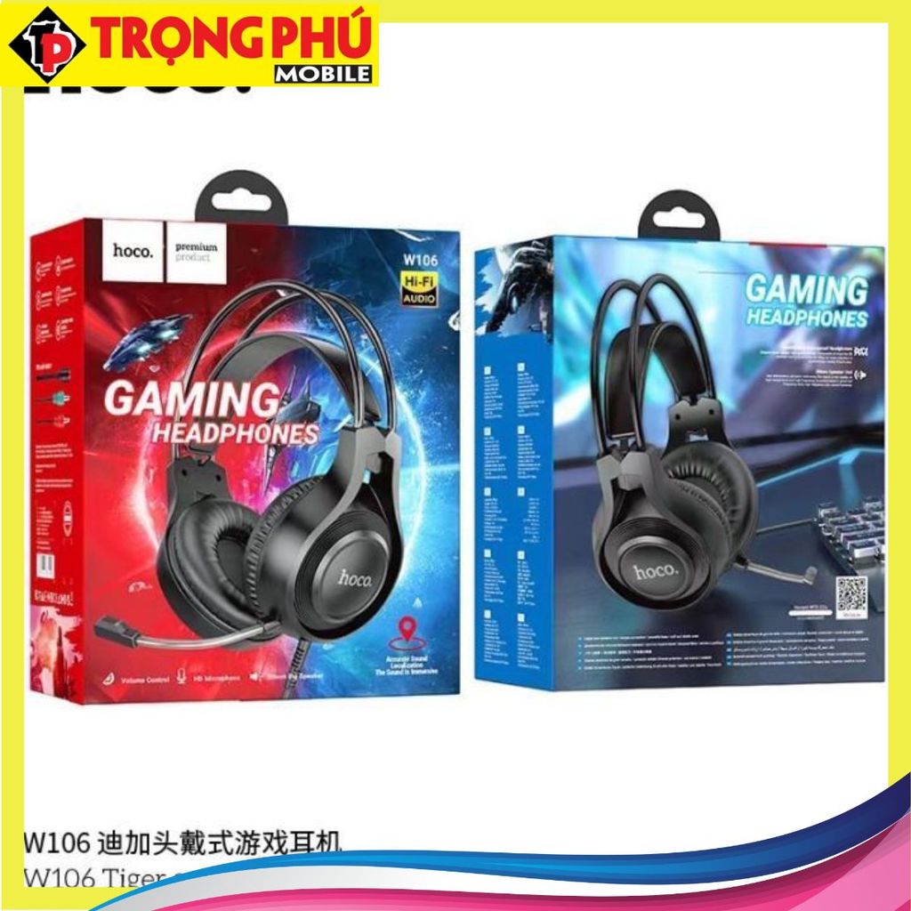 Tai nghe chụp tai bluetooth Hoco W106 gaming Online
