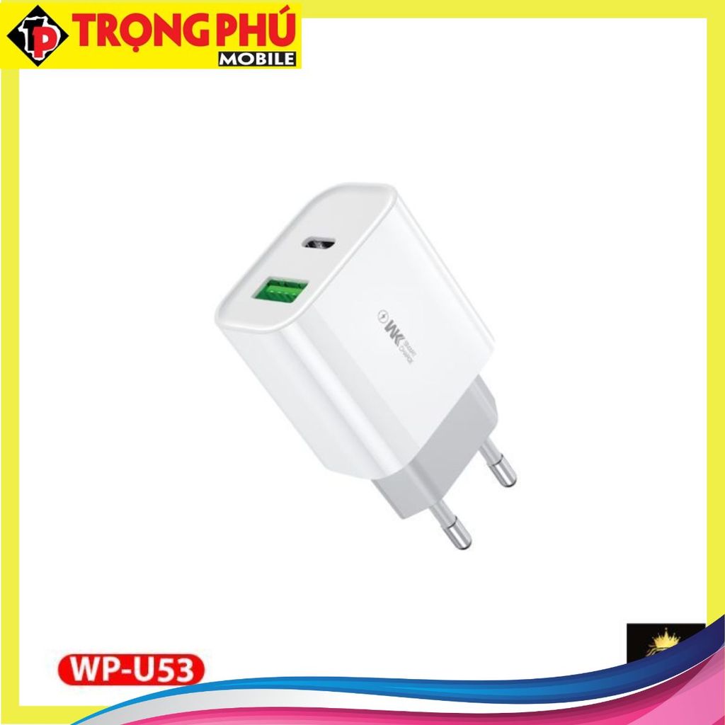 Cốc sạc 2 cổng 1C1U Wekome WP-U53 20w Online