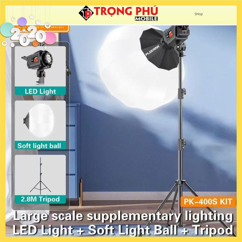 Đèn trùm chụp ảnh PLOKAMA PK-400s 200W siêu sáng Shop