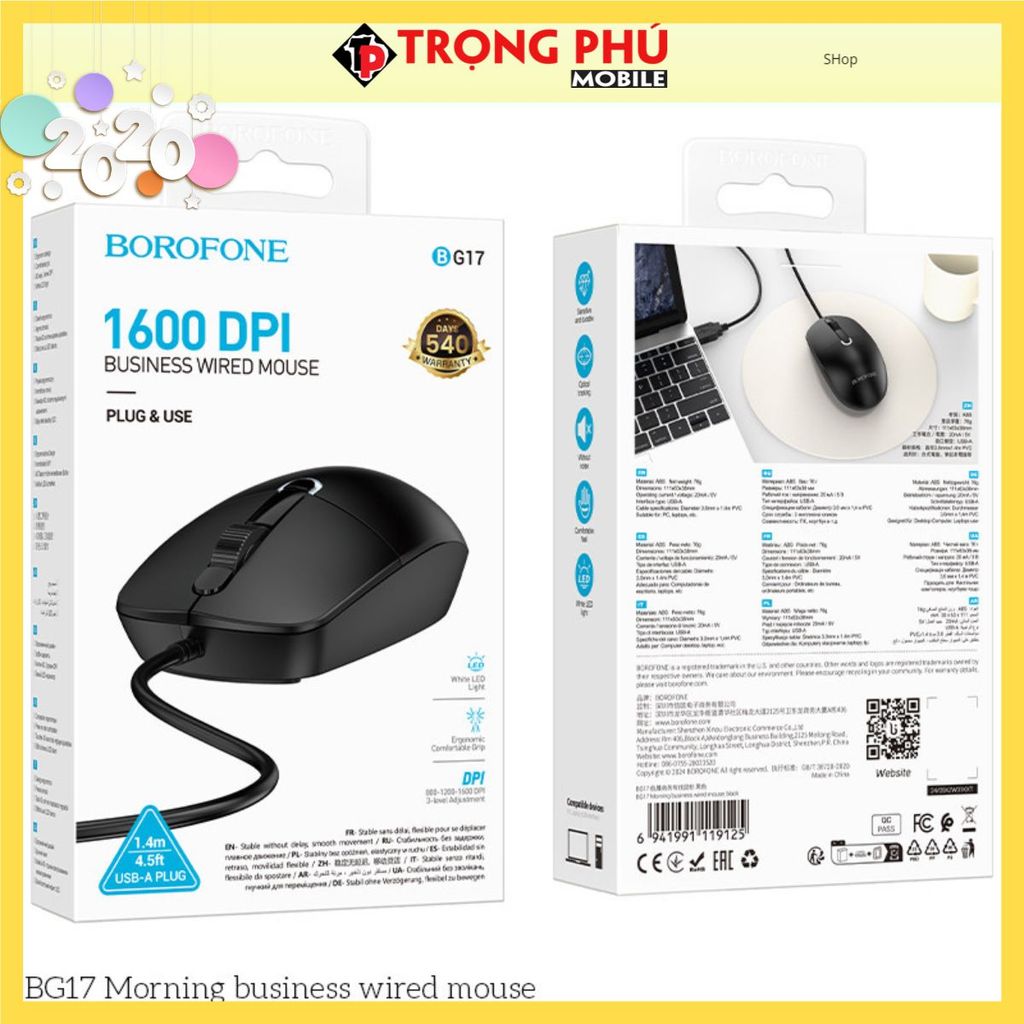 Chuột có dây Borofone BG17 Shop