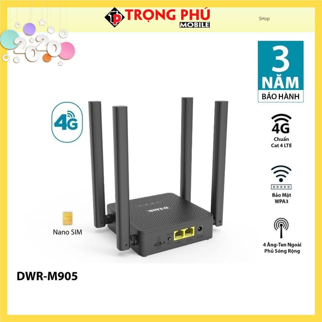 Cục modem phát wifi từ sim 4g Dlink DWR-M905 300Mbps Shop