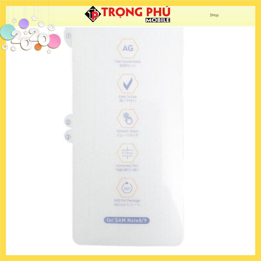 Miếng dán PPF cho điện thoại Samsung -PPF trước nhựa tổng hợp Shop