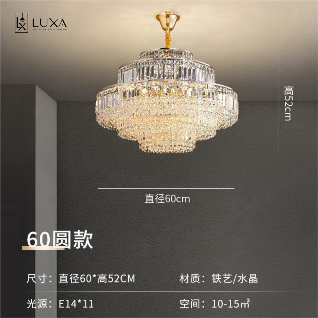Đèn Chùm Trần Pha Lê Cao Cấp Dazzling Cho Phòng Khách & Khách Sạn LUXA SHOP