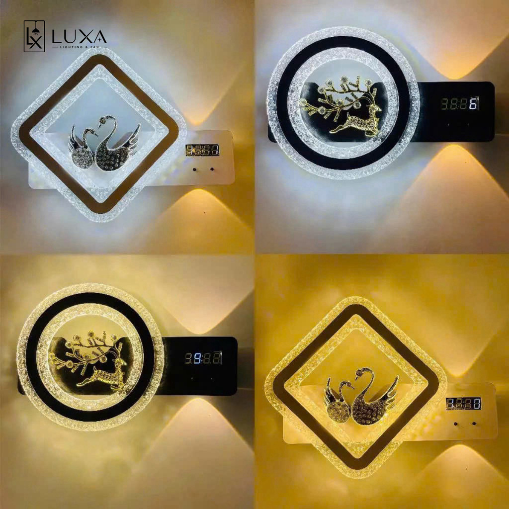 Đèn Tường Trang Trí 3 Chế Độ Màu Giúp Tiết Kiệm Dấu Nước. LUXA SHOP