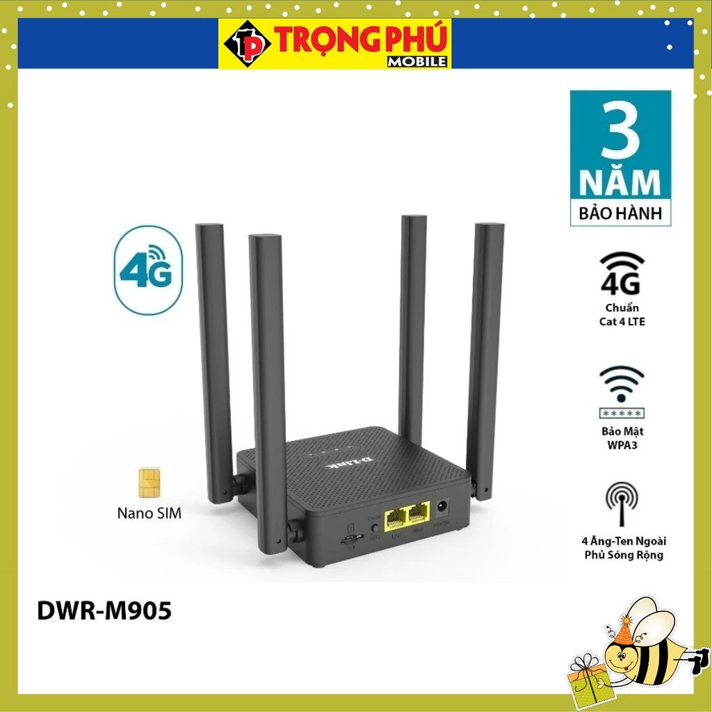 Cục modem phát wifi từ sim 4g Dlink DWR-M905 300Mbps CH02