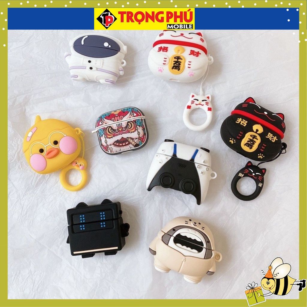 Ốp, Bao đựng cho tai nghe Airpod 3 Thú hình nổi CH02
