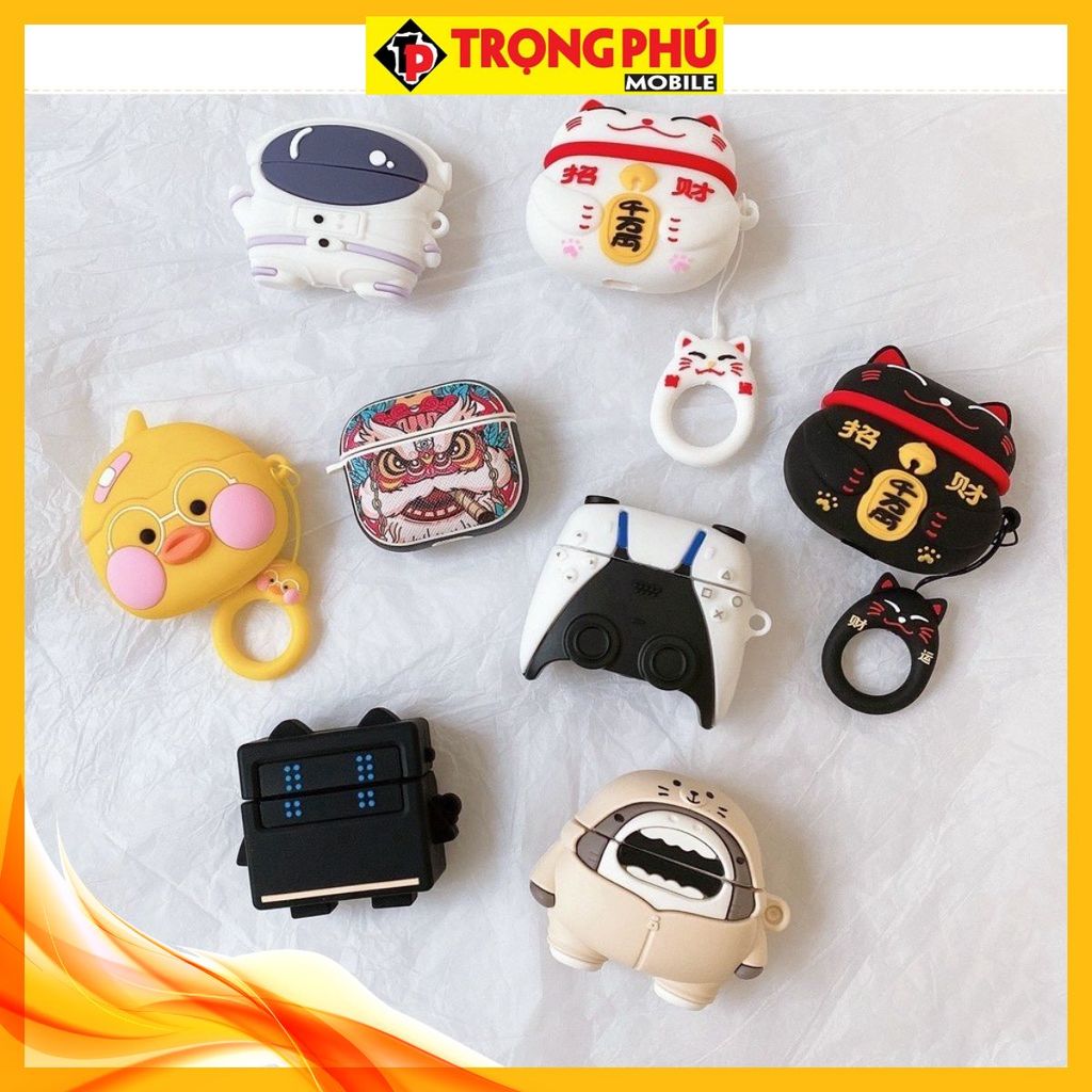 Ốp, Bao đựng cho tai nghe Airpod 3 Thú hình nổi CH3 Hot