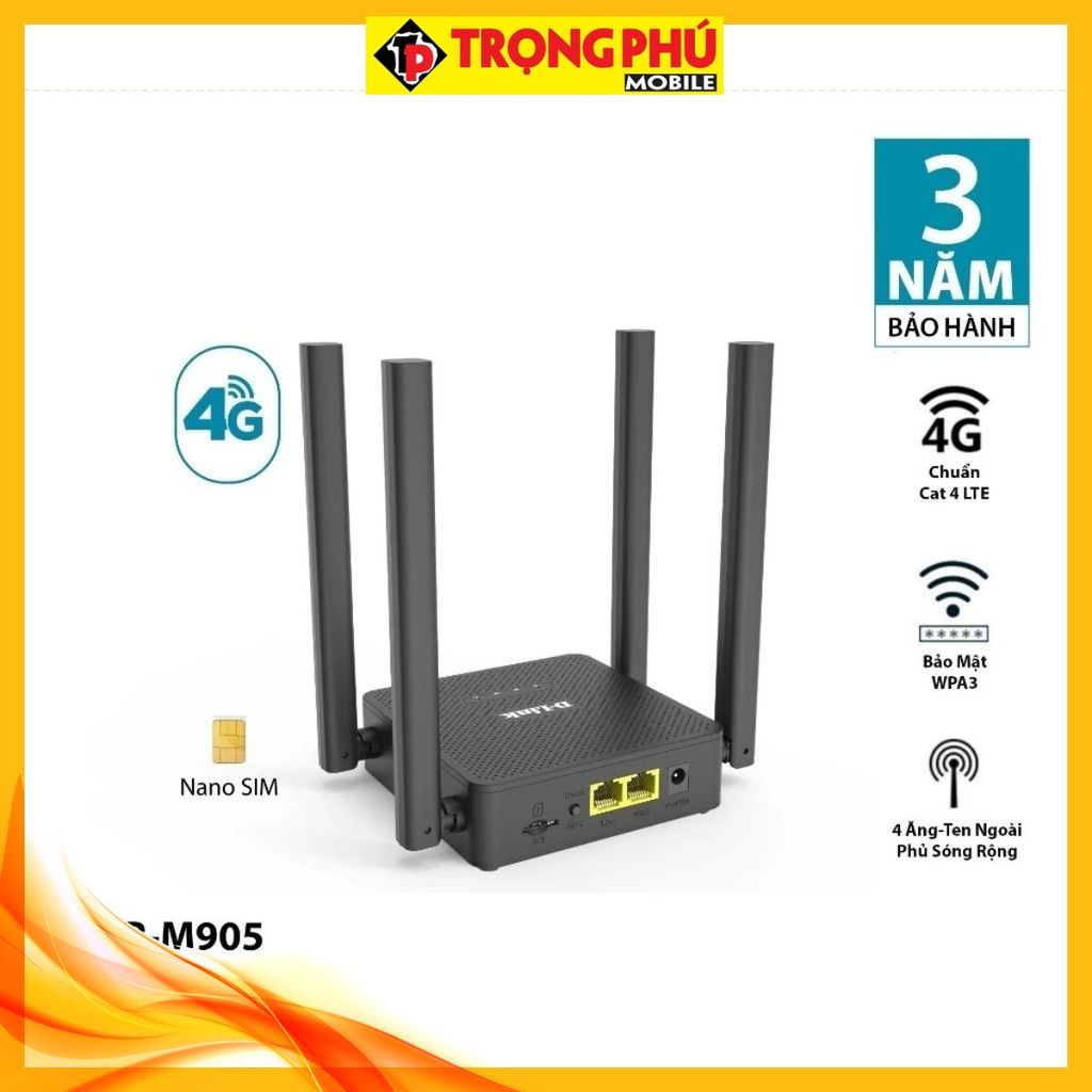 Cục modem phát wifi từ sim 4g Dlink DWR-M905 300Mbps CH3 Hot