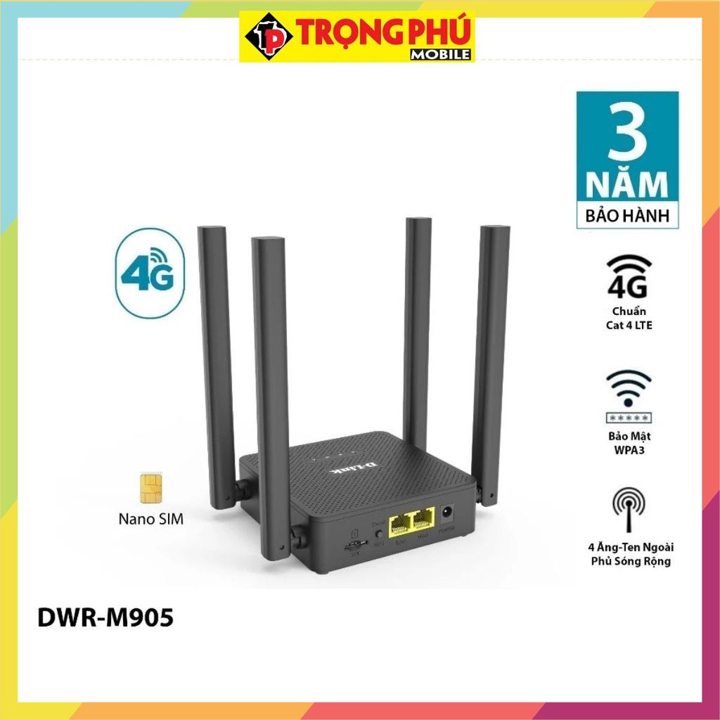 Cục modem phát wifi từ sim 4g Dlink DWR-M905 300Mbps CH4 khuyến mãi