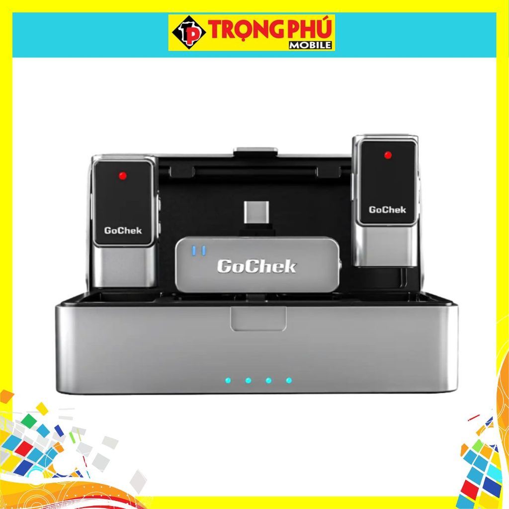 Micro thu âm Gocheck Ultra S25 - S2503, 2 đầu typeC + lighting, 2 Micro + Hộp sạc CH5 hot sale
