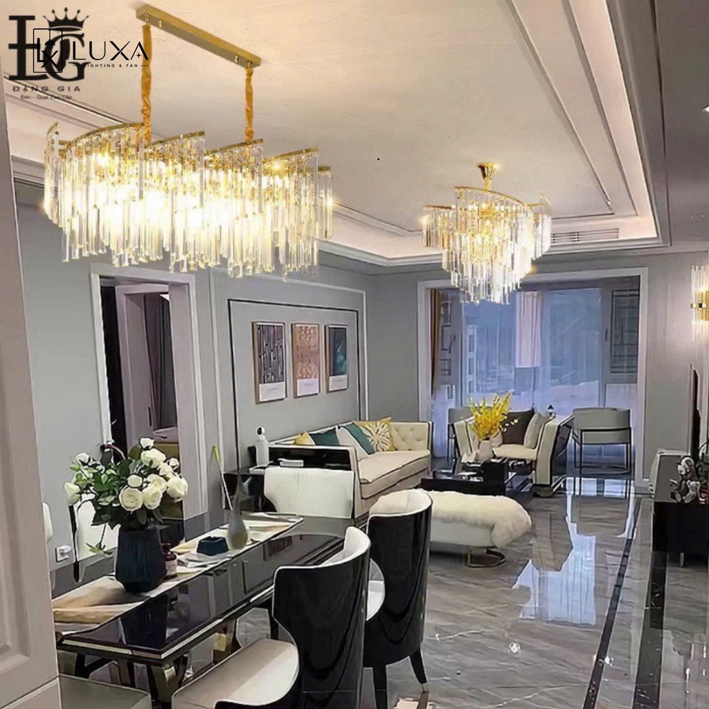 Đèn Chùm Pha Lê Trang Trị Phòng Khách Cao Cấp TẶNG BÓNG LUXA SHOP
