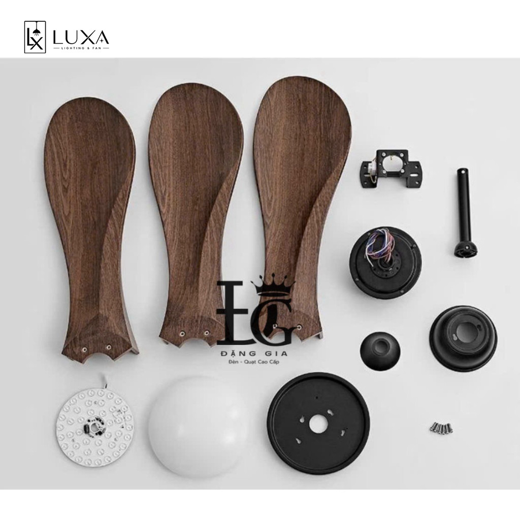 quạt Trần Đèn Cánh Ngắn 108-132 Cm 3 Cánh Cho Chung Cư LUXA SHOP