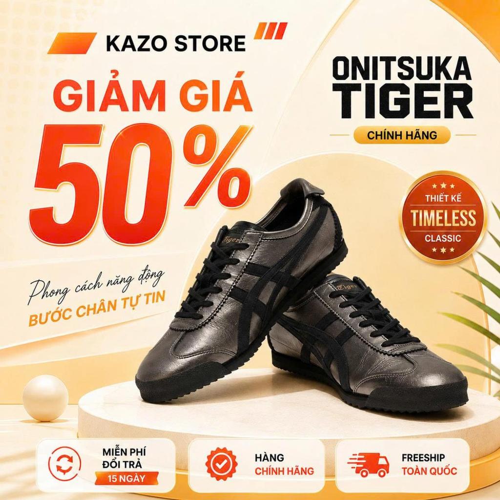 [KAZO - CHÍNH HÃNG]  Giày Onitsuka Tiger Mexico 66 Deluxe NM ‘Silver’ 1181A496-021