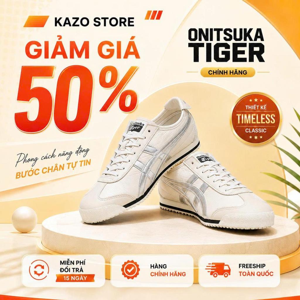 [KAZO - CHÍNH HÃNG]  Giày Onitsuka Tiger Mexico 66 SD Grey Silver 1183A592-200