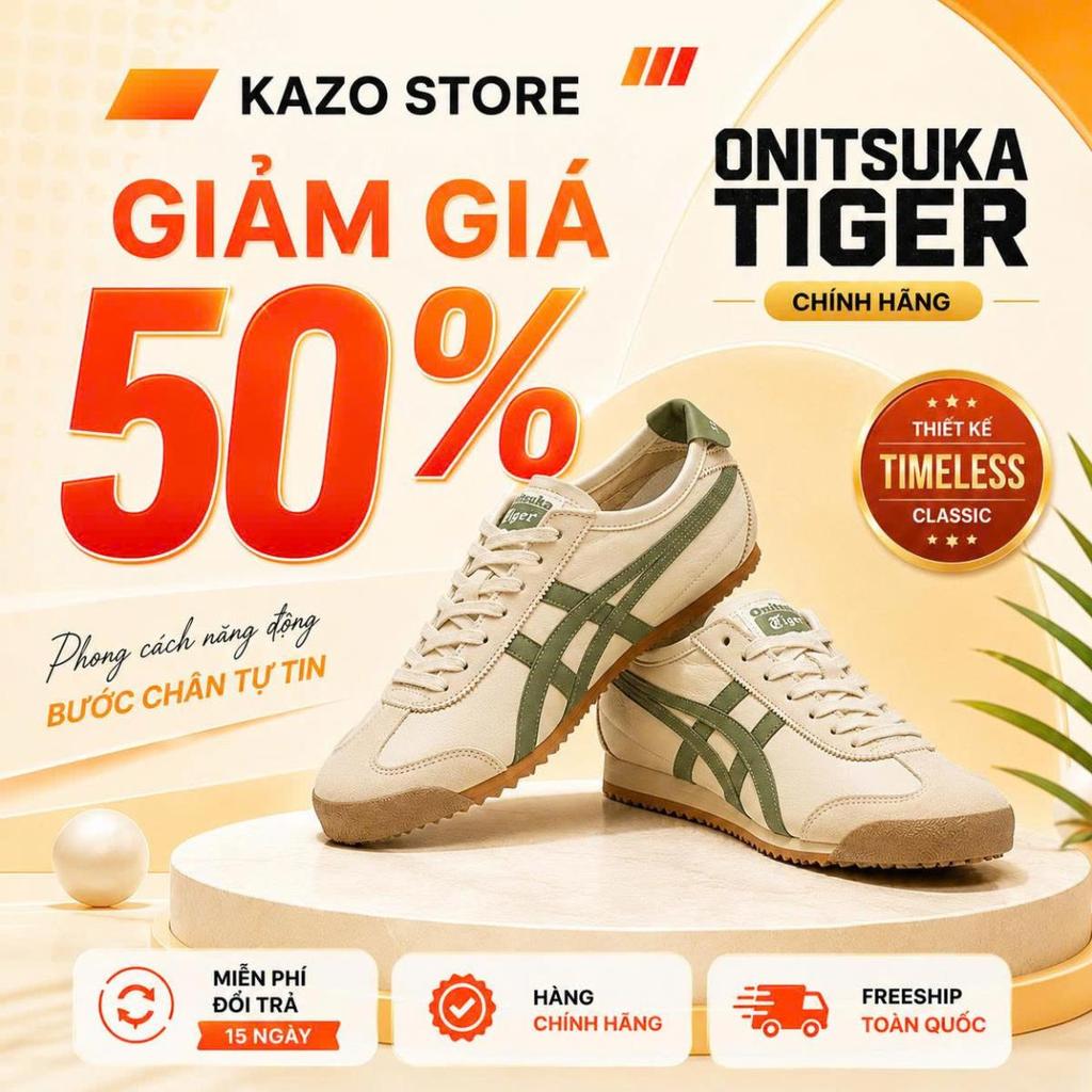 [KAZO - CHÍNH HÃNG]  Giày Onitsuka Tiger Mexico 66 SD ‘Beige Green’ 1183A872-254