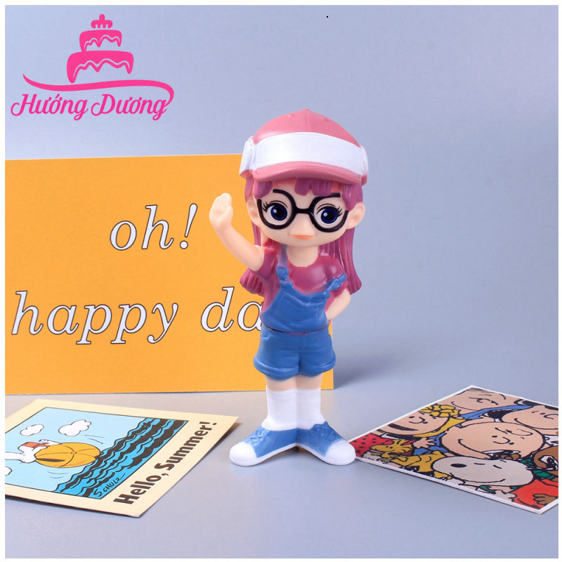 (Combo 2) Phụ Kiện Sinh Nhật Mô Hình Nhân Vật Arale Trang Trí Bánh Kem