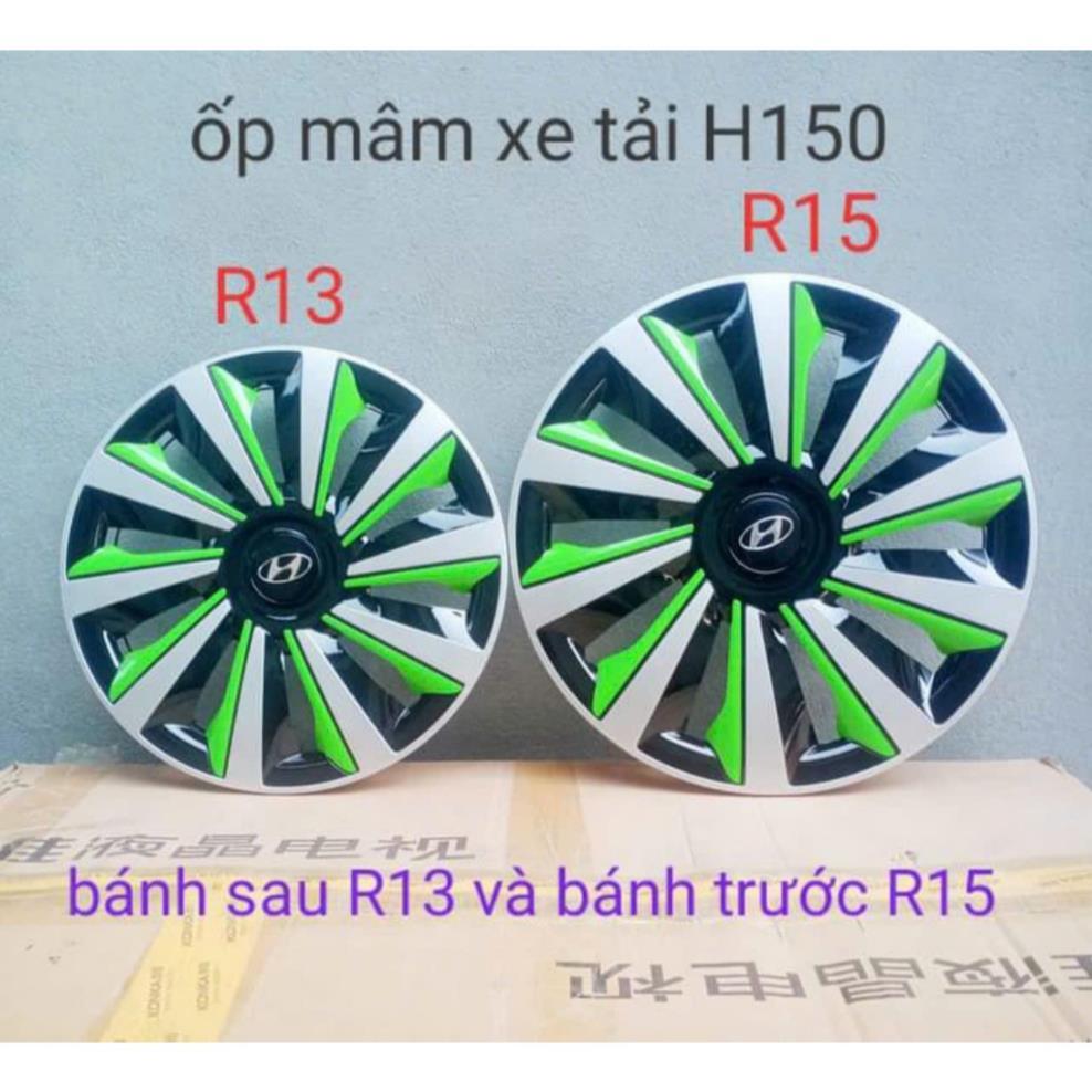 Bộ ốp lazang xe tải H150 bánh sau R13 và bánh trước R15 - ốp mâm xe ô tô R13 và R13 - ốp chụp mâm la
