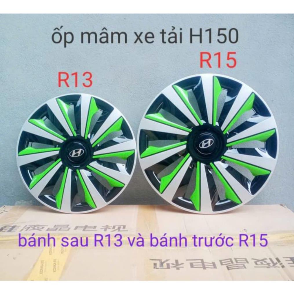 Bộ ốp lazang xe tải H150 bánh sau R13 và bánh trước R15 - ốp mâm xe ô tô R13 và R13 - ốp chụp mâm la