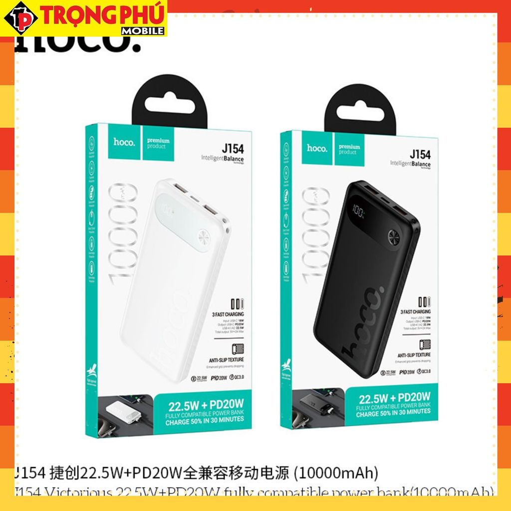 Sạc dự phòng Hoco J154 10.000mah sạc nhanh 22,5w+PD20w CH6