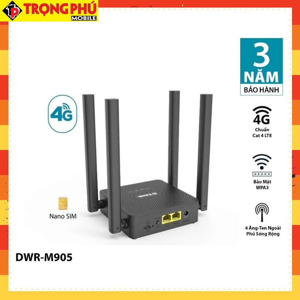 Cục modem phát wifi từ sim 4g Dlink DWR-M905 300Mbps CH6