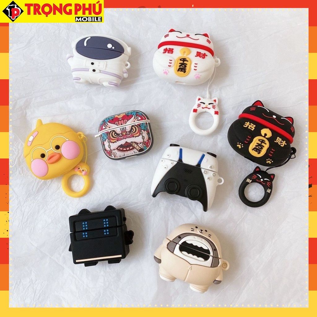 Ốp, Bao đựng cho tai nghe Airpod 3 Thú hình nổi CH6