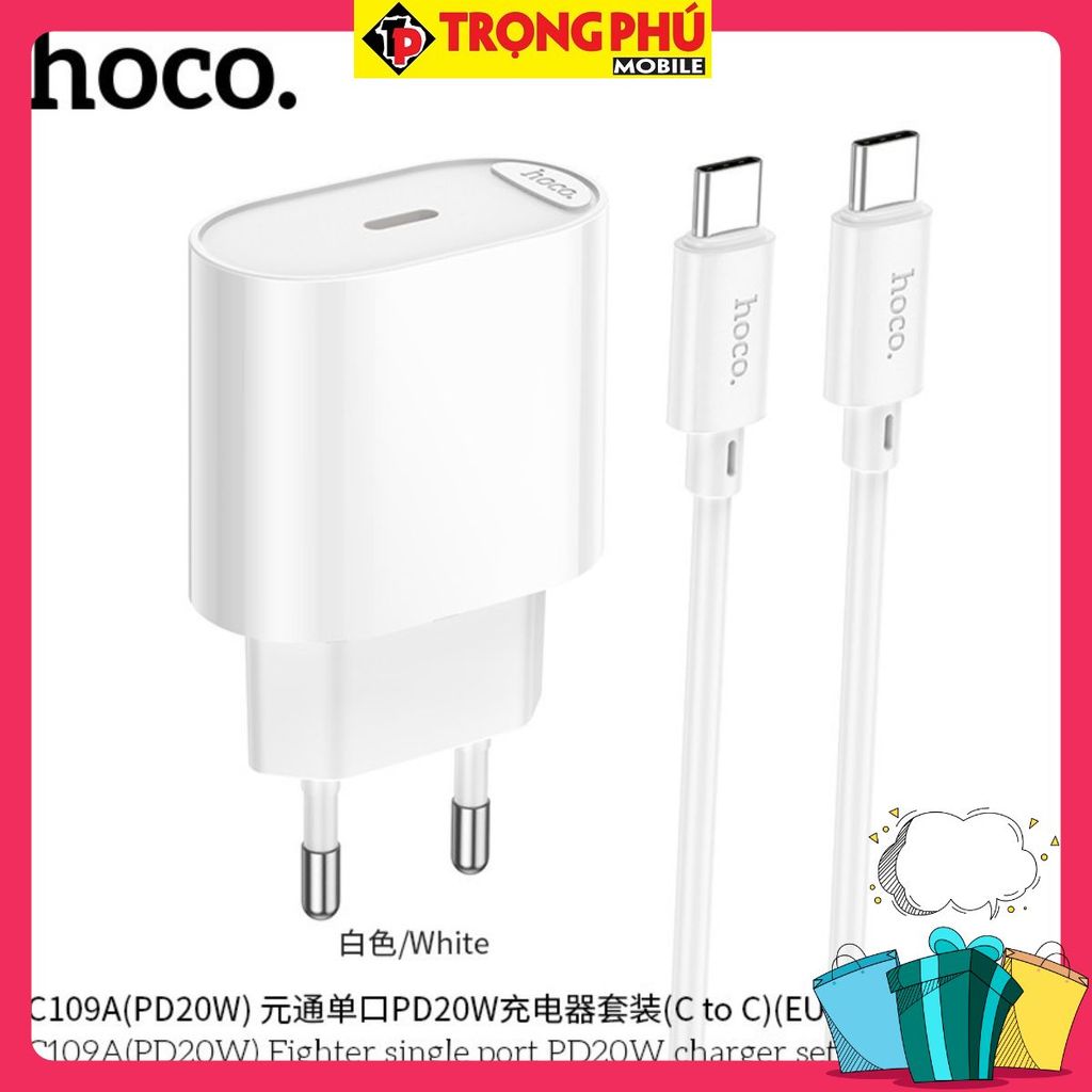 Bộ sạc TypeC-TypeC Hoco C109/C109A 20W c-c 1 cổng Bán nhanh