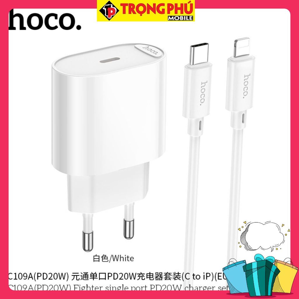 Bộ sạc TypeC-Lighting Hoco C109/C109A 20W c-l 1 cổng Bán nhanh
