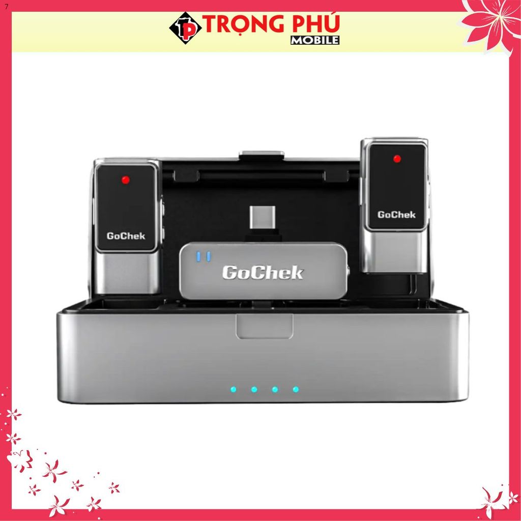 Micro thu âm Gocheck Ultra S25 - S2503, 2 đầu typeC + lighting, 2 Micro + Hộp sạc