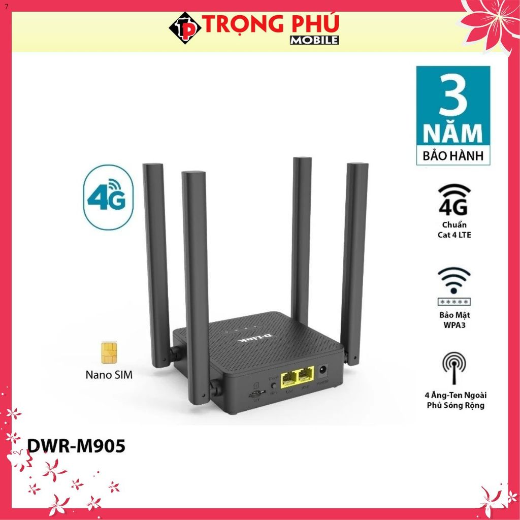 Cục modem phát wifi từ sim 4g Dlink DWR-M905 300Mbps