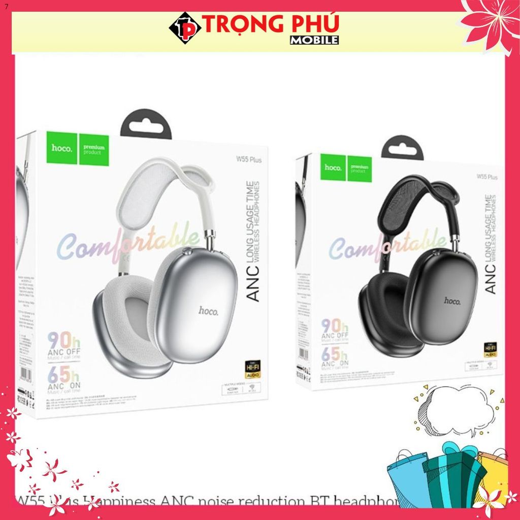 Tai nghe Chụp Bluetooth Hoco W55 Plus ANC (pin 90h) - CH7 siêu sale