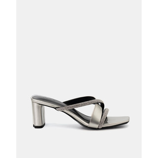 Giày Sandal Nữ 7cm Thời Trang JUNO Mules Phối Quai Đính Hạt SD07111