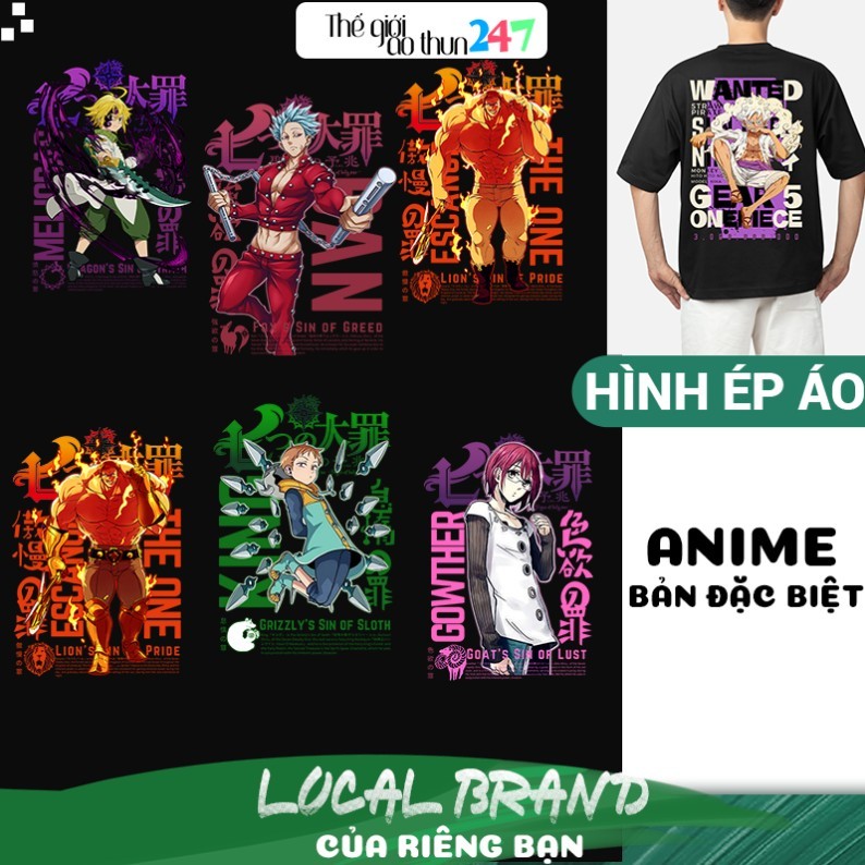 [Hình ủi, ép nhiệt] Hình ủi 7 Deadly Sins 1 - Premium