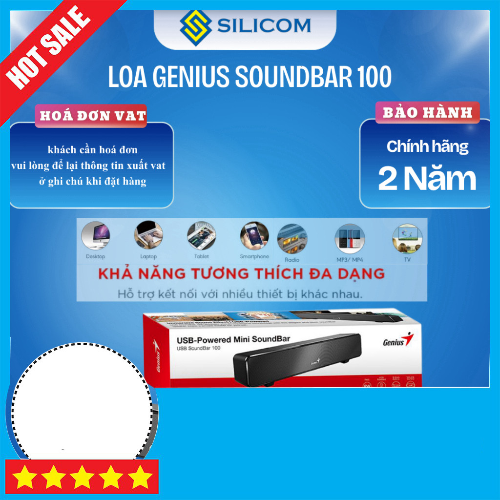 IB đặt hàng  [LOA nghe nhạc] Loa vi tính SoundBar 100 Genius / loa Bluebooth SoundBar 220BT Genius  