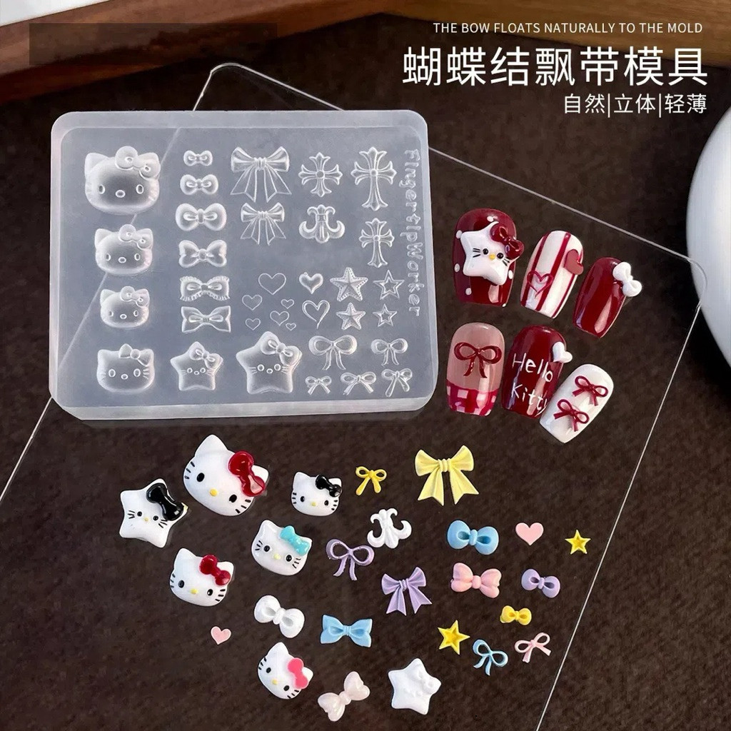 Khuôn silicon 3D mẫu HelloKitty - Unnie Nails