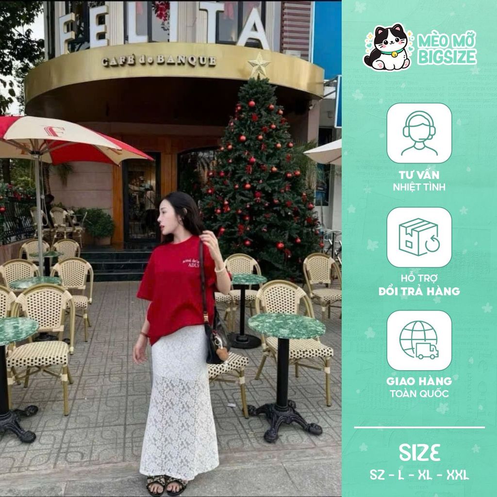 [MÈO MỠ BIGSIZE 60-90kg] —Chân váy đuôi cá ren bigsize 60-90kg