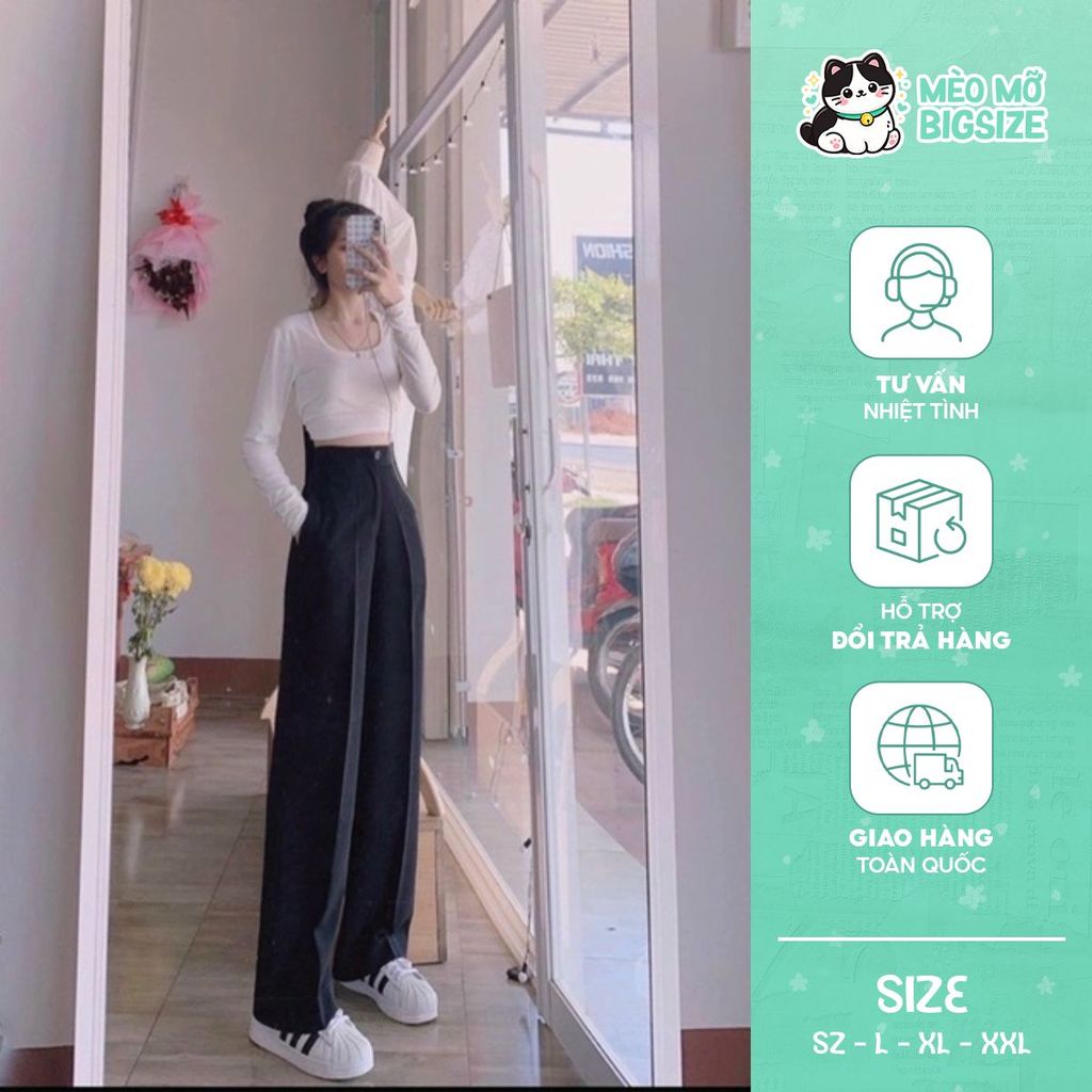 Quần ống rộng 1  nút bigsize (55-90kg)