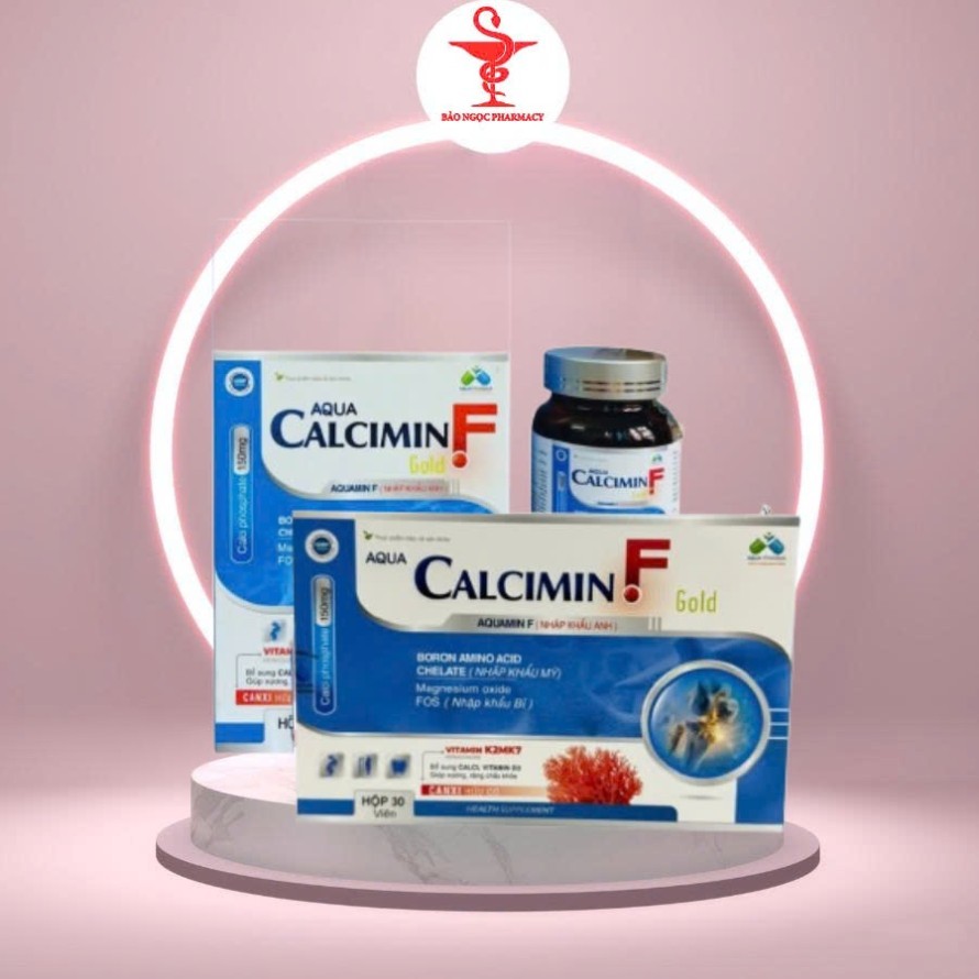 [HÀNG CHUẨN] AQUA CALCIMIN F GOLD - Viên uống bổ sung Calci Tảo biển đỏ Bổ sung Canxi và D3,dùng đượ