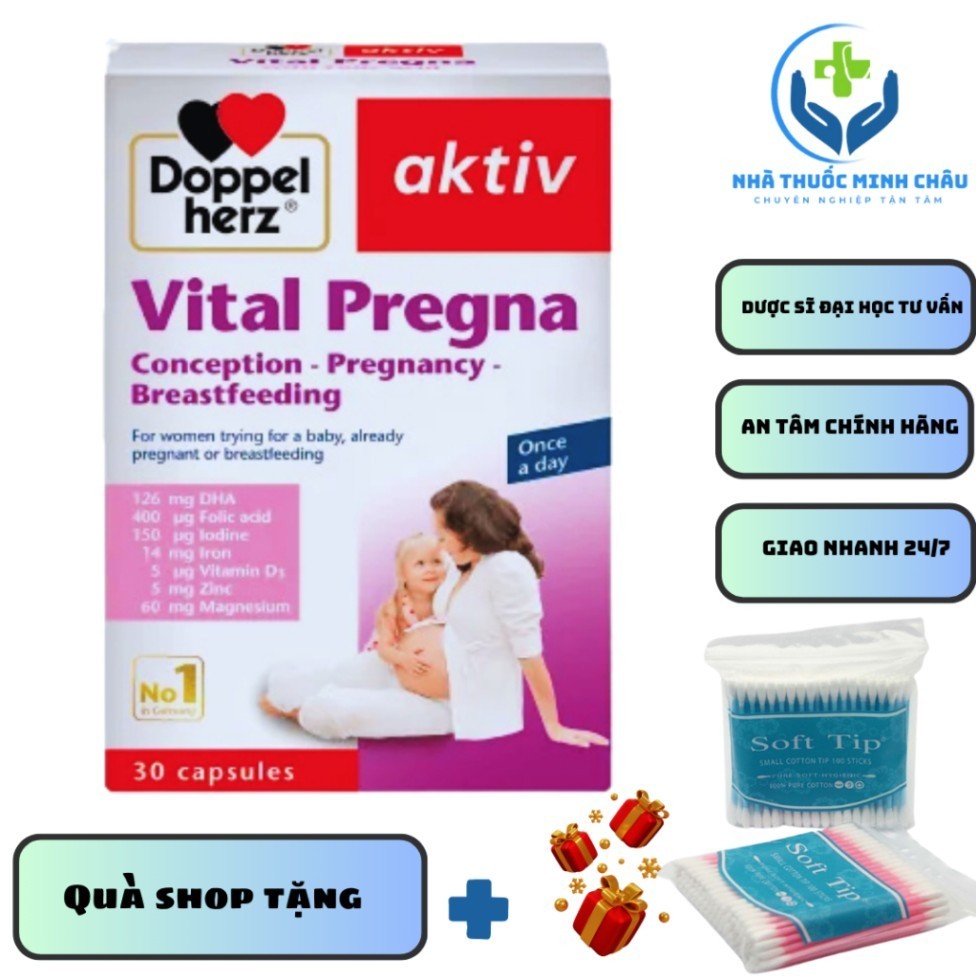 [HÀNG CHUẨN] VIÊN UỐNG VITAL PREGNA HỘP 30 VIÊN  - VITAMIN TỔNG HỢP CHO PHỤ NỮ MANG THAI