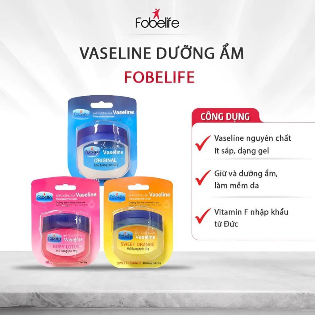 Sáp Dưỡng Ẩm Vaseline Fobelife 7G/50G | Son Dưỡng Môi Mini, Dưỡng Ẩm Môi, Giảm Khô Nẻ