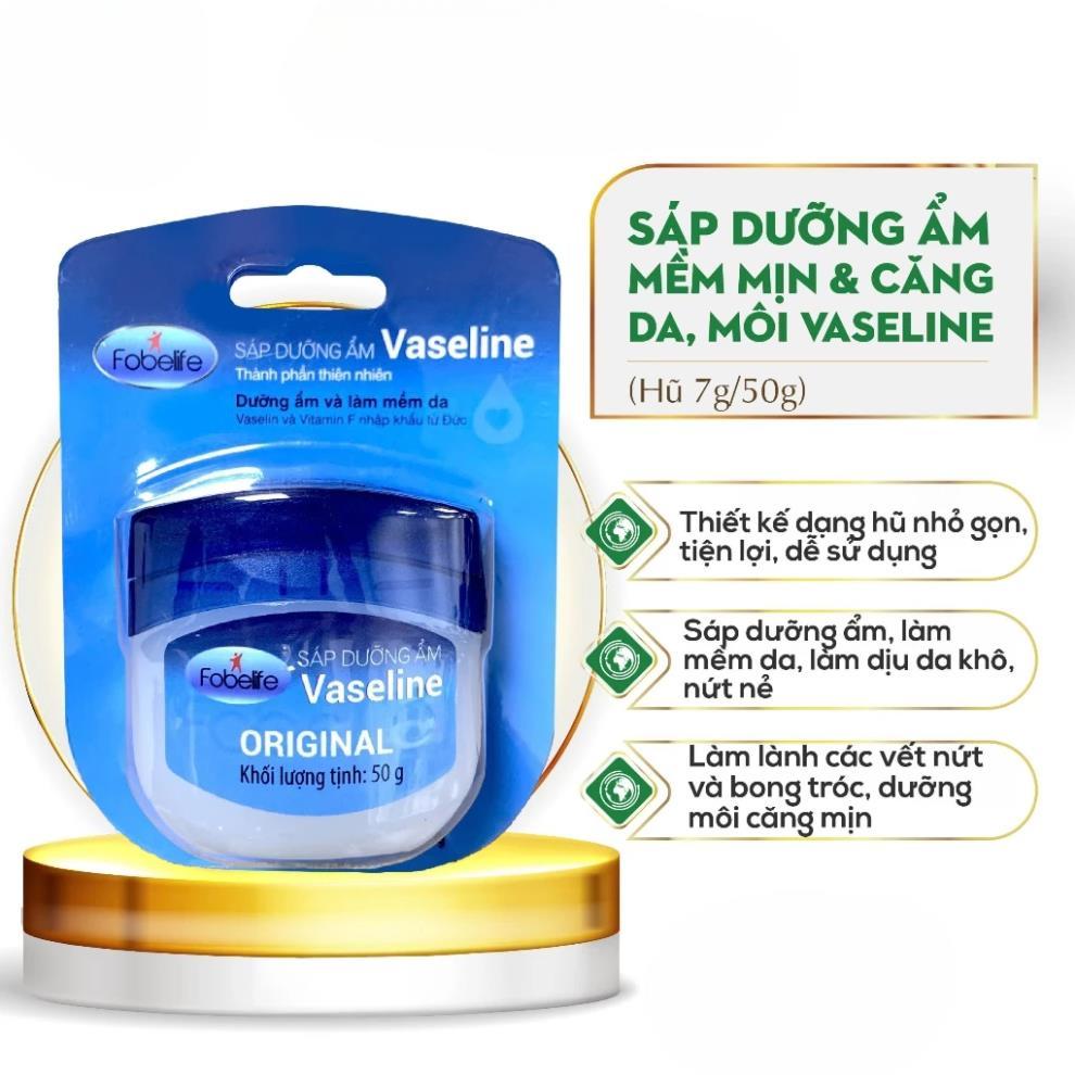 Sáp Dưỡng Ẩm Vaseline Fobelife 7G/50G | Son Dưỡng Môi Mini, Dưỡng Ẩm Môi, Giảm Khô Nẻ