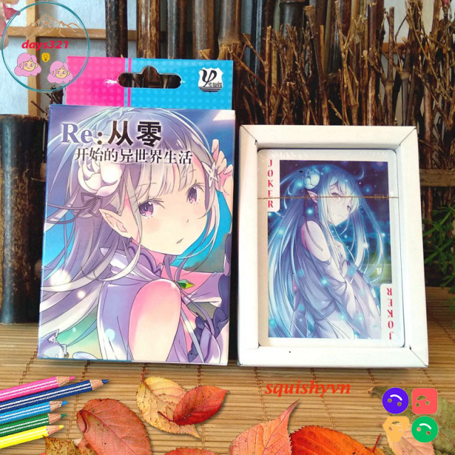 Đánh Tay Anime Bắt Đầu Lại Re:Zero Thẻ Truyện Manga 54 thẻ Card