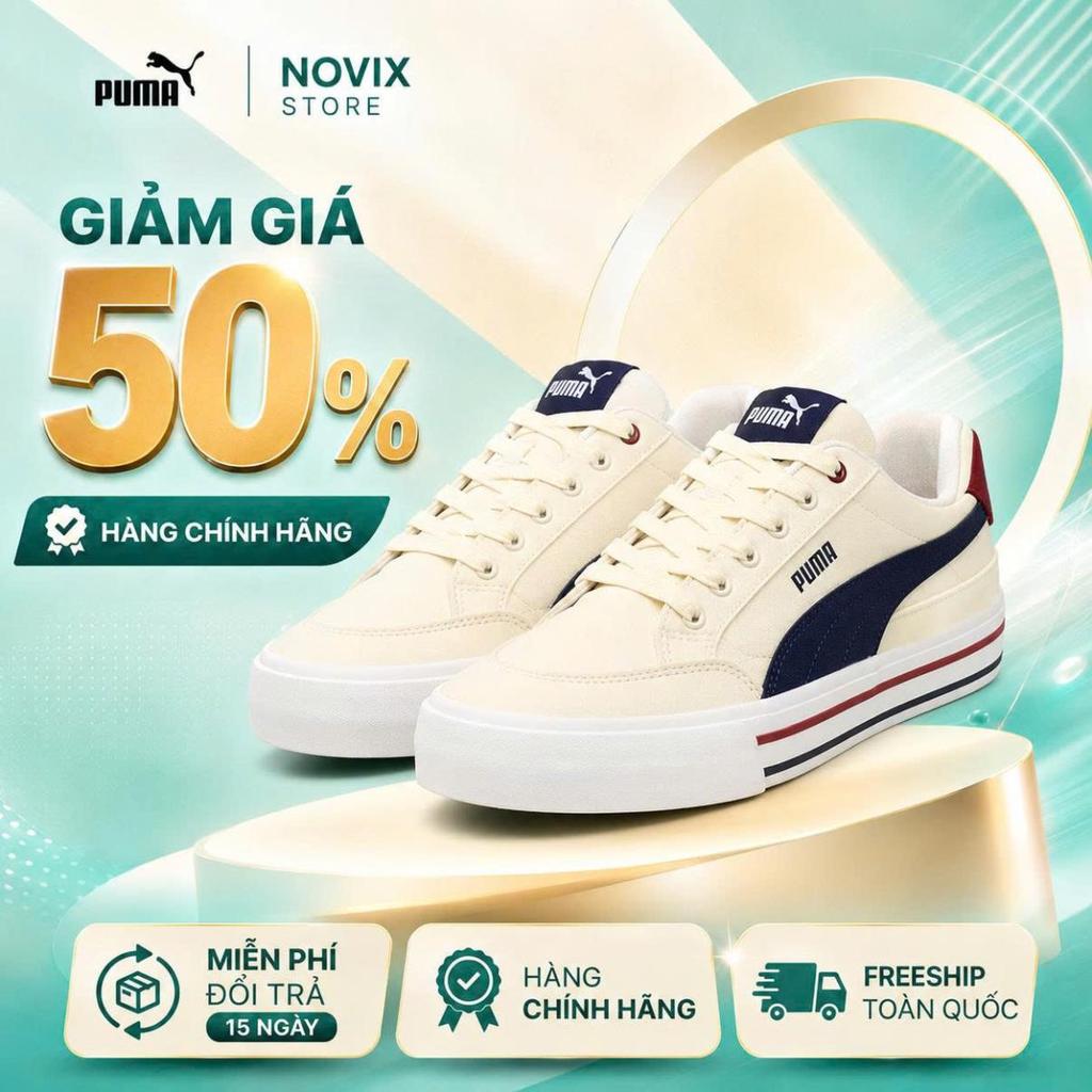 [NOVIX - Chính hãng] Giày Puma Court Classic Vulc FS “White Blue”