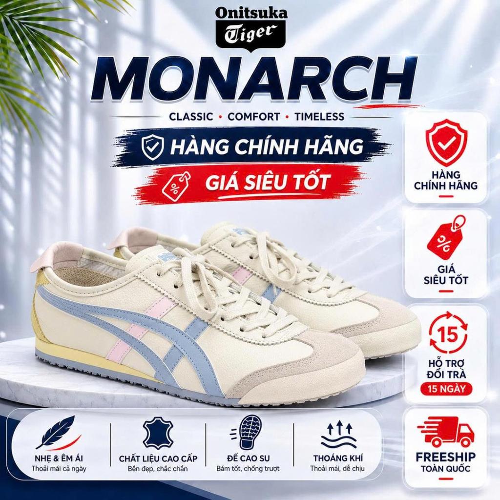 [MONARCH STORE] GIÀY   Onitsuka Tiger Mexico 66 White Blue Pink