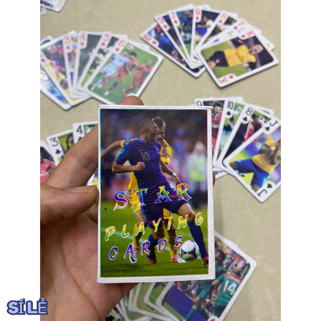 Bộ Sưu Tập Thẻ Bài Hình Ngôi Sao Bóng Đá Màu Vàng/Bạc Chuyên Dệt LLORIS - RONALDO - KANTE