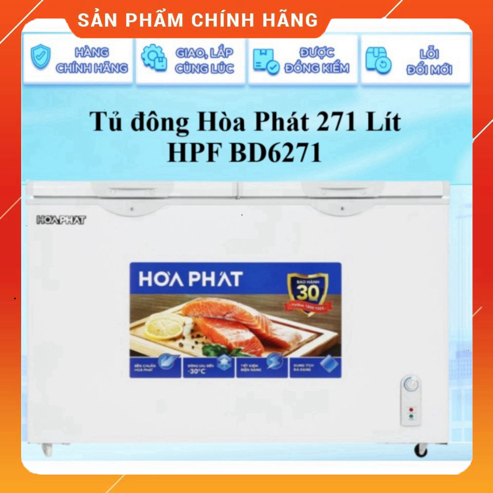 Nhắn shop đặt hàng - Tủ mát đông Hòa Phát 271 Lít làm lạnh trực tiếp Bộ điều khiển trực tiếp HPF BD6