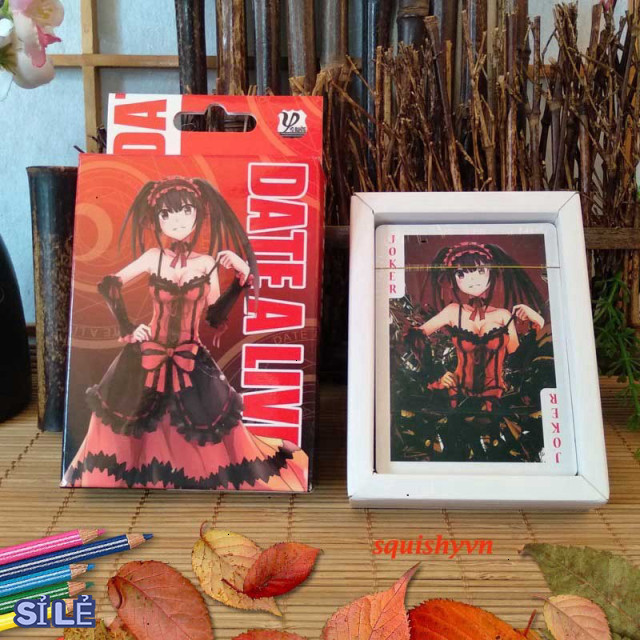 Thẻ Bài Date A Live Anime Yoshino / Kurmi / Tohka Bộ 54 Lá Chơi Hay Độc Qua