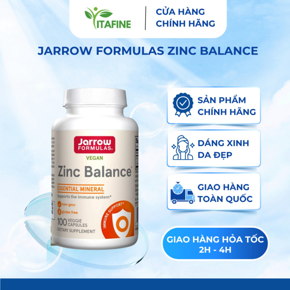 Jarrow Zinc Balance – Bổ Sung Kẽm & Đồng Cân Bằng, Hỗ Trợ Sức Khỏe Toàn Diện